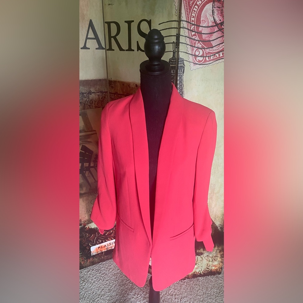 Express Salmon Tie Sleeve Blazer Jacket XS NWT